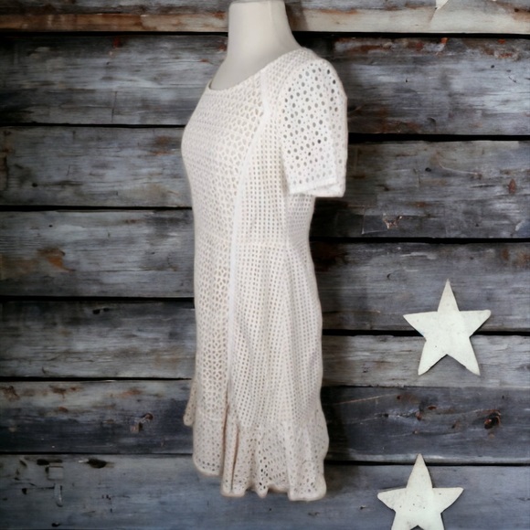 Anthropologie White Georgia Eyelet Dress Size 12 - Picture 8 of 16